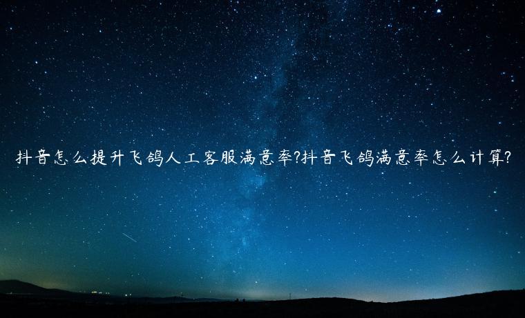 抖音怎么提升飛鴿人工客服滿意率?抖音飛鴿滿意率怎么計算?